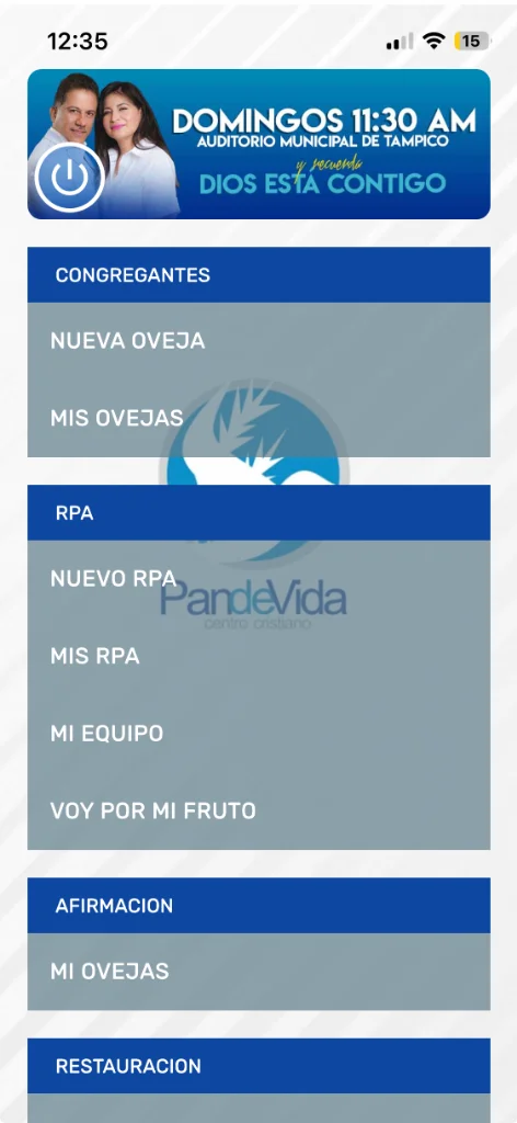 App — Menú de Navegación